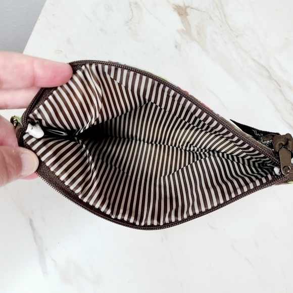 Thirty One Brown Fabric Floral Cosmetic Bag - Picture 3 of 3